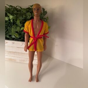 Mattel Vintage 1968 Ken Barbie Doll w/Bendable Legs. Made in Hong Kong. Damaged